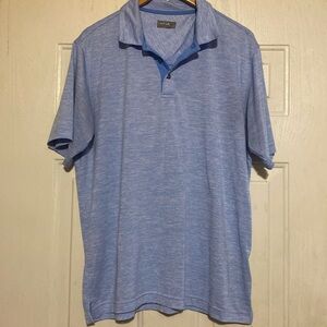 BOLLE Mens Marina Blue Heather Short‎ Sleeve Performance Polo Golf Shirt